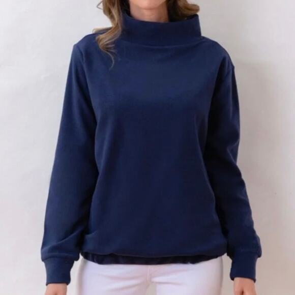 dudley stephens - baldwin turtleneck sweater mock neck elastic band terry fleece - Picture 1 of 7
